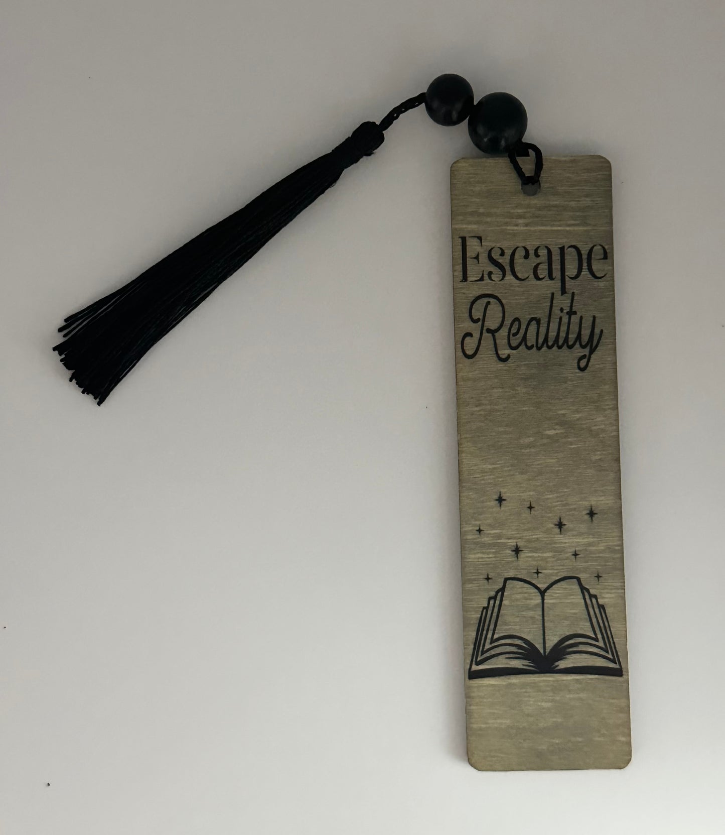 Escape Reality - Wood Bookmark - ( Weathered Grey)