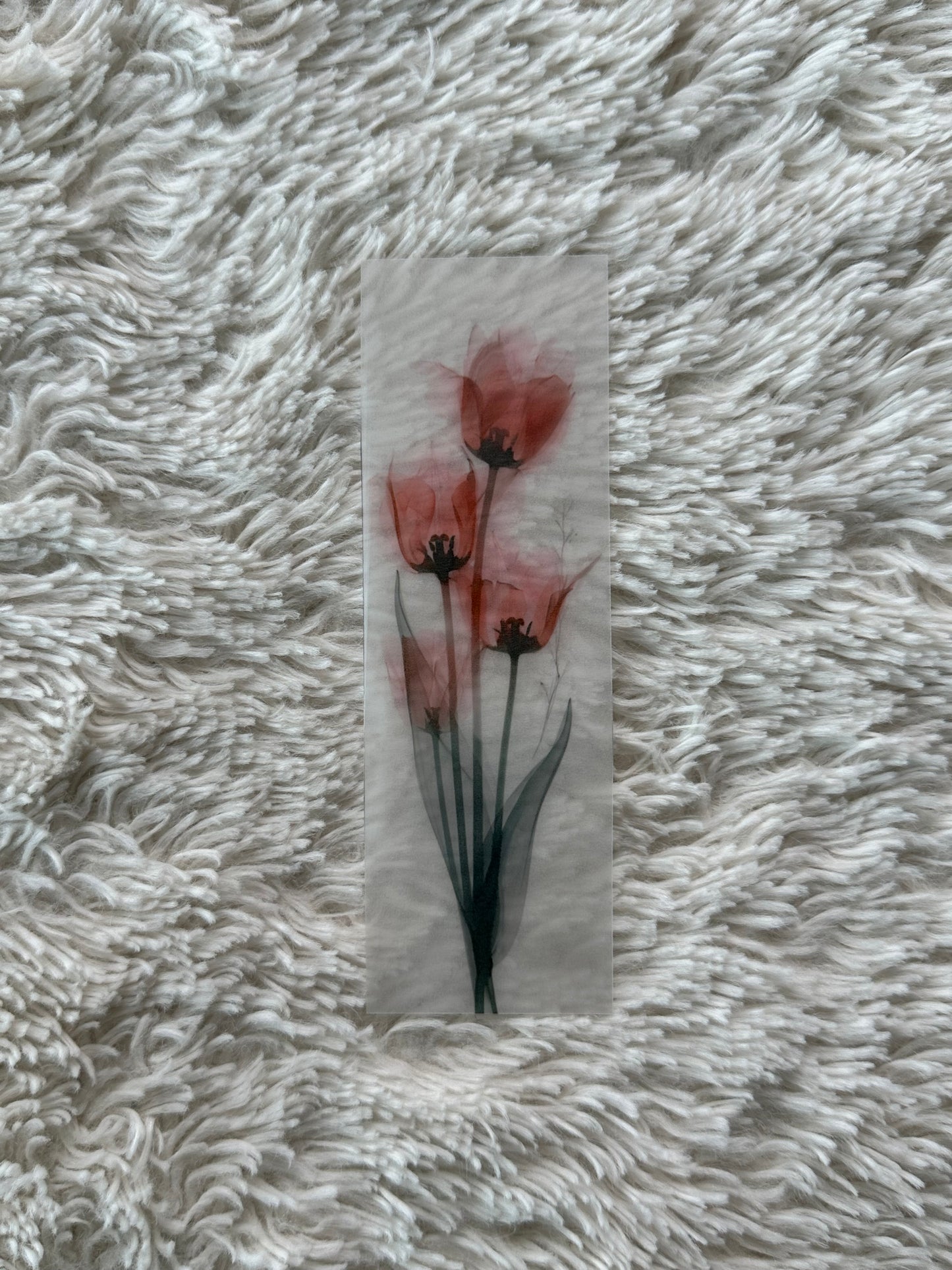 Water Colour Flowers - Vellum Paper Bookmark (9)