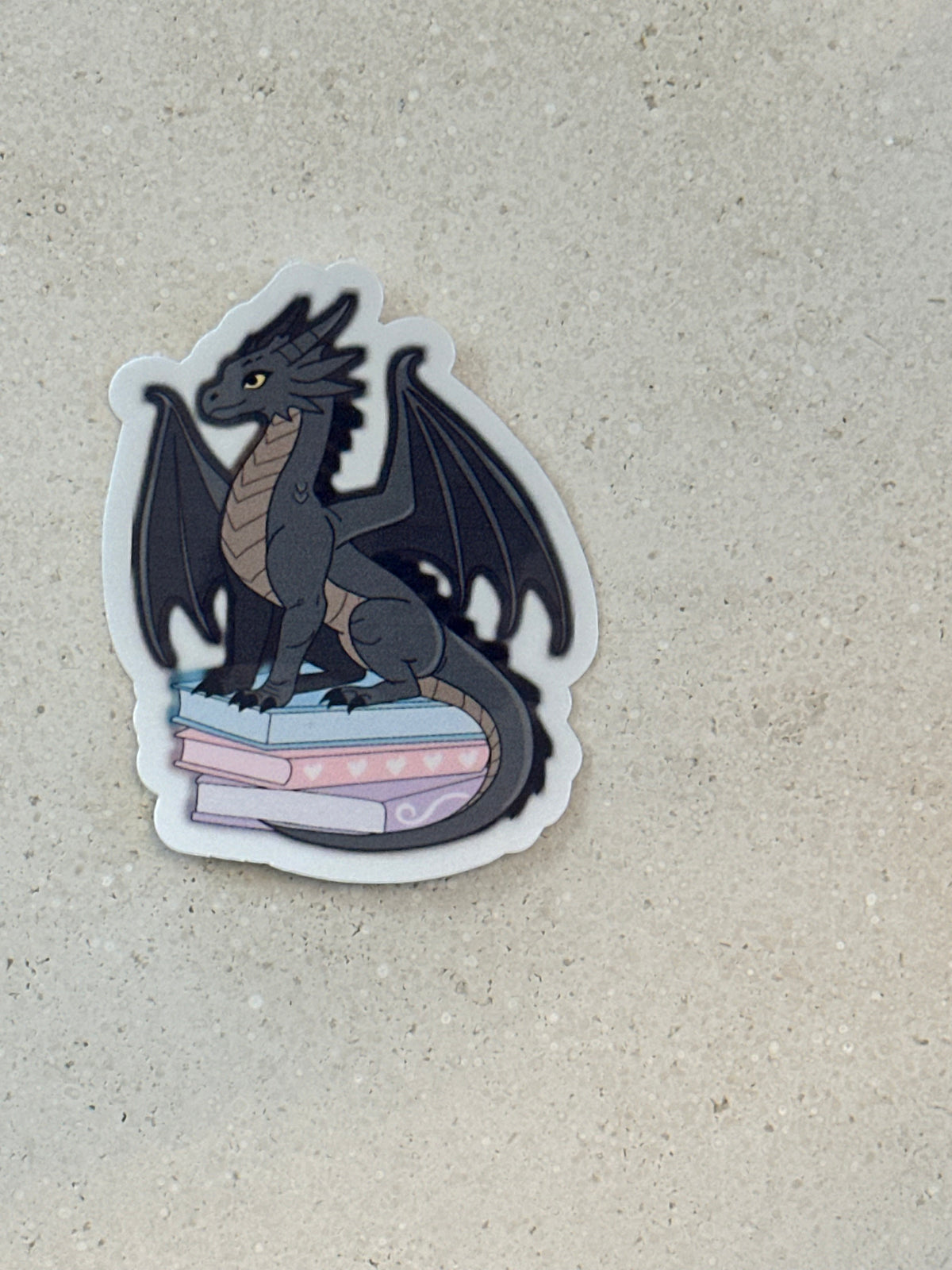 Book Dragon - Black - Sticker