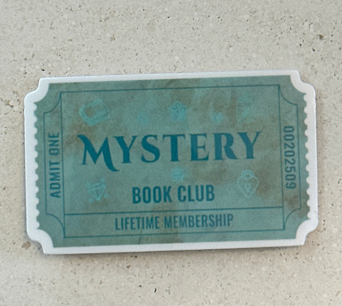 Mystery Book Club Ticket - Sticker