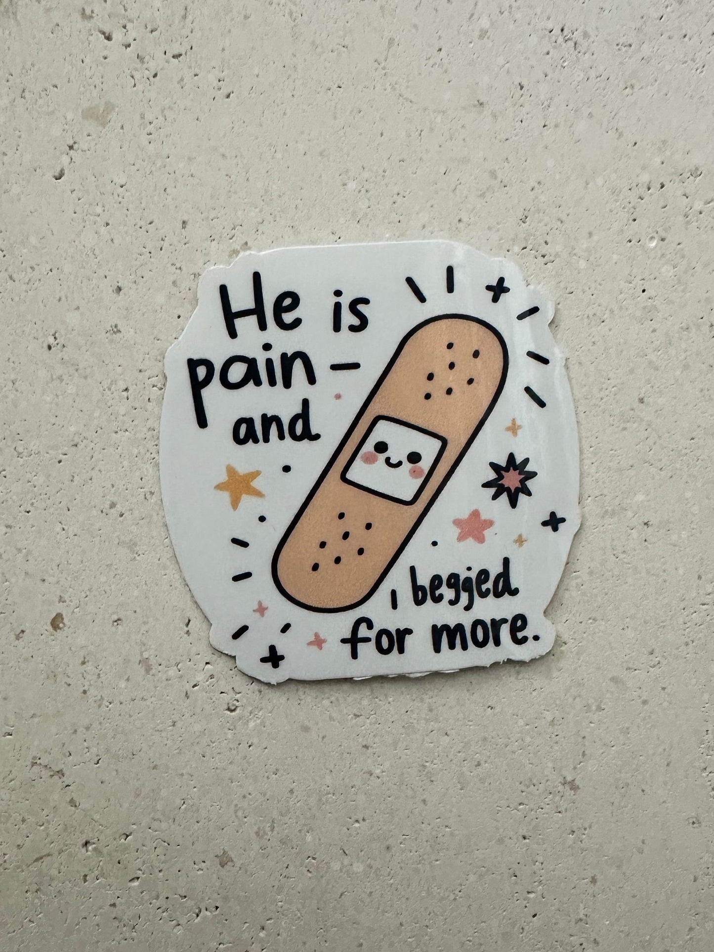 He Is Pain & I Begged For More - Sticker