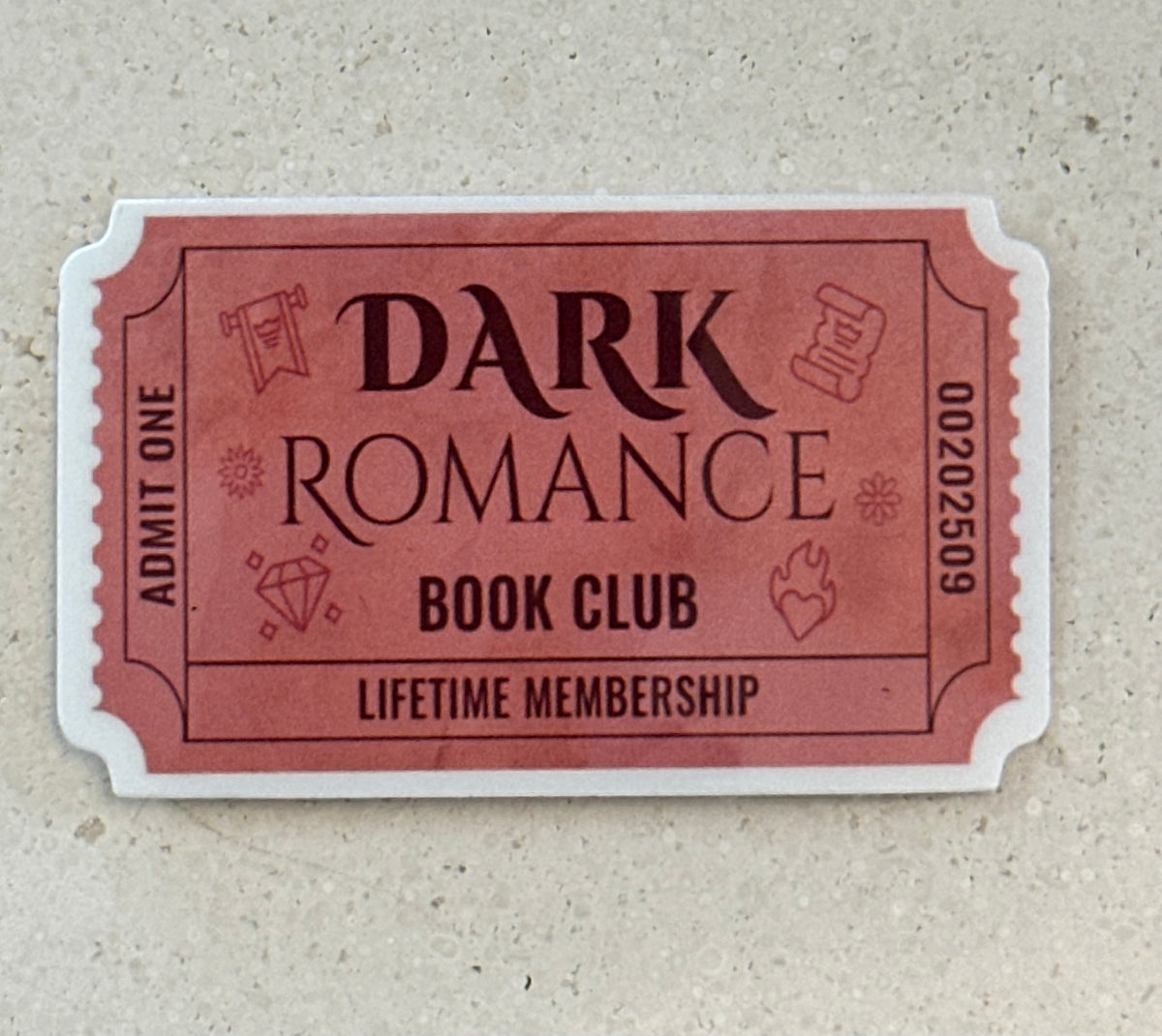 Dark Romance Book Club Ticket - Sticker