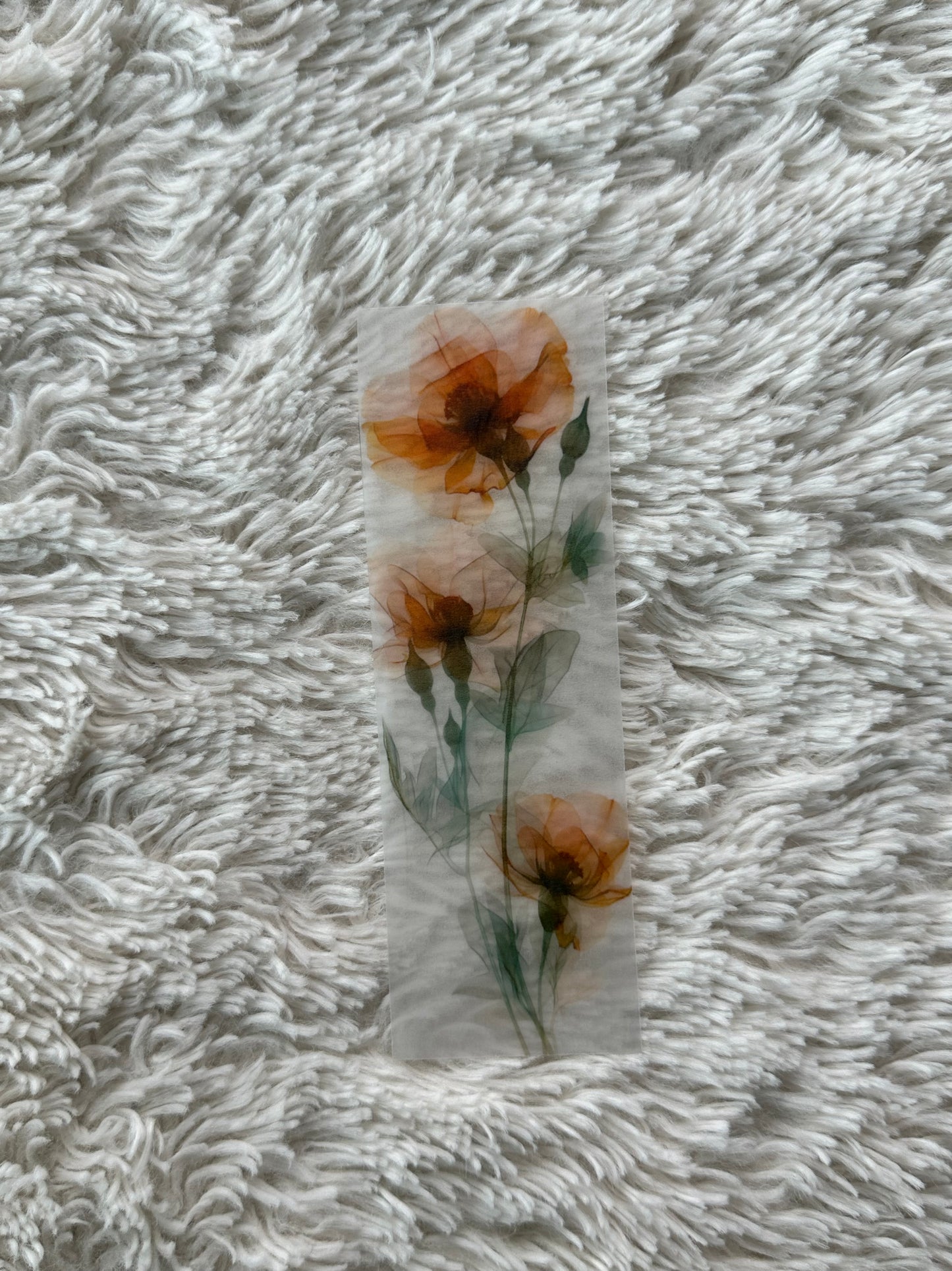 Water Colour Flowers - Vellum Paper Bookmark (16)