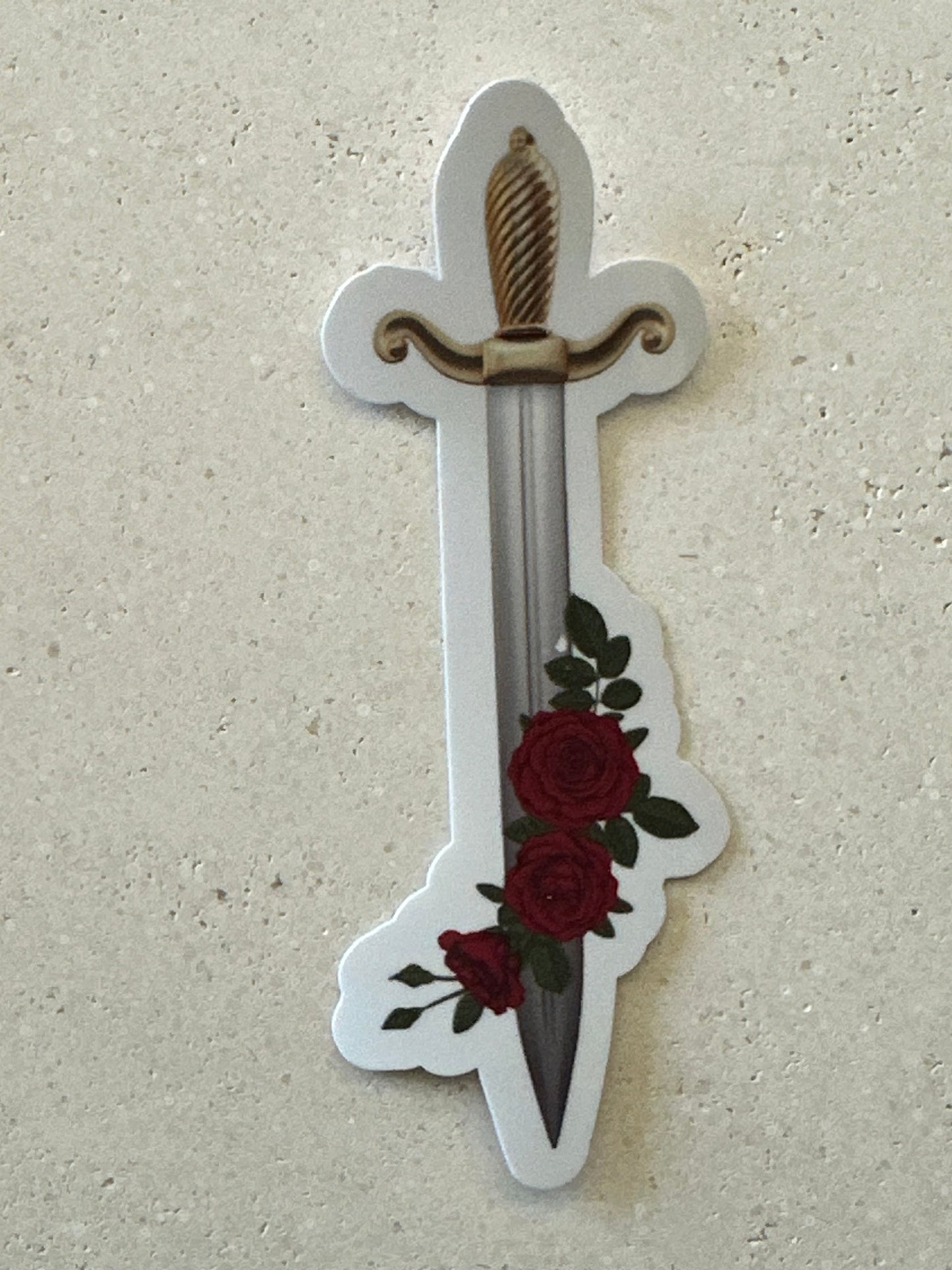 Gold Sword Roses - Sticker