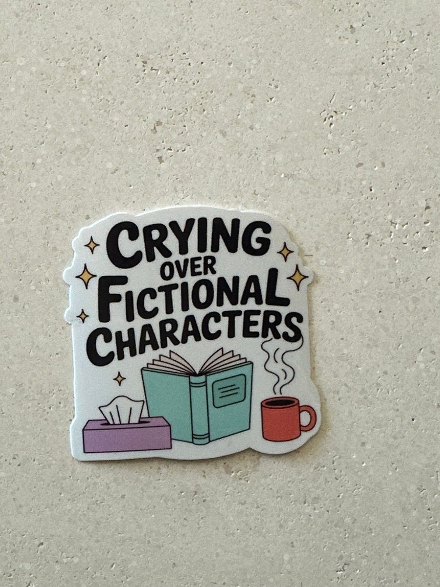 Crying Over Fictional Characters - Colourful - Sticker