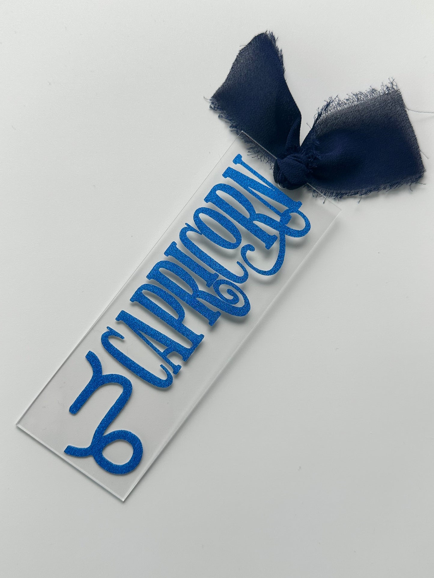 Zodiac - Capricorn - Acrylic Bookmark (Blue Glitter)