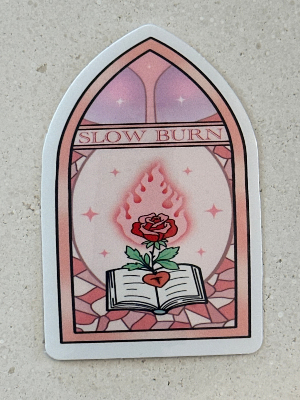 Stained Glass Style Slow Burn - Sticker