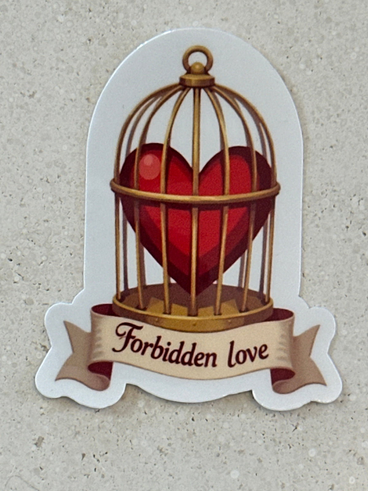 Forbidden Love Caged Heart - Sticker