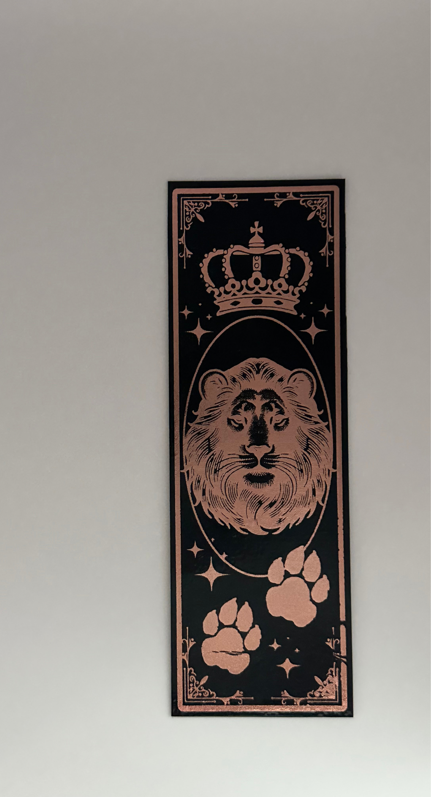Lion - Foil Bookmark - (Rose Gold)