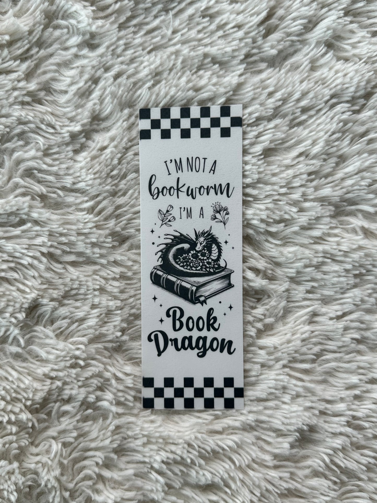Book Dragon - Bookmark - B&W