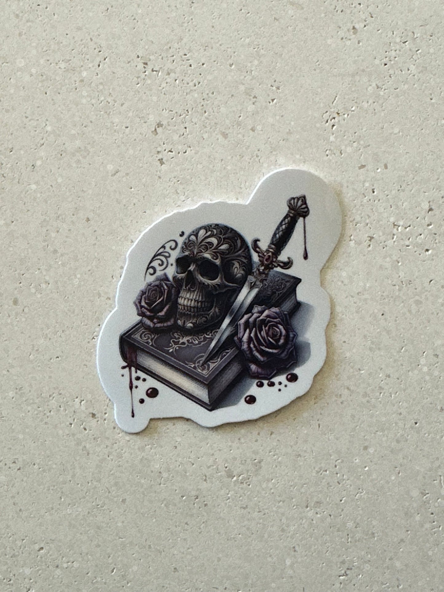 Book, Dagger & A Skull - Sticker
