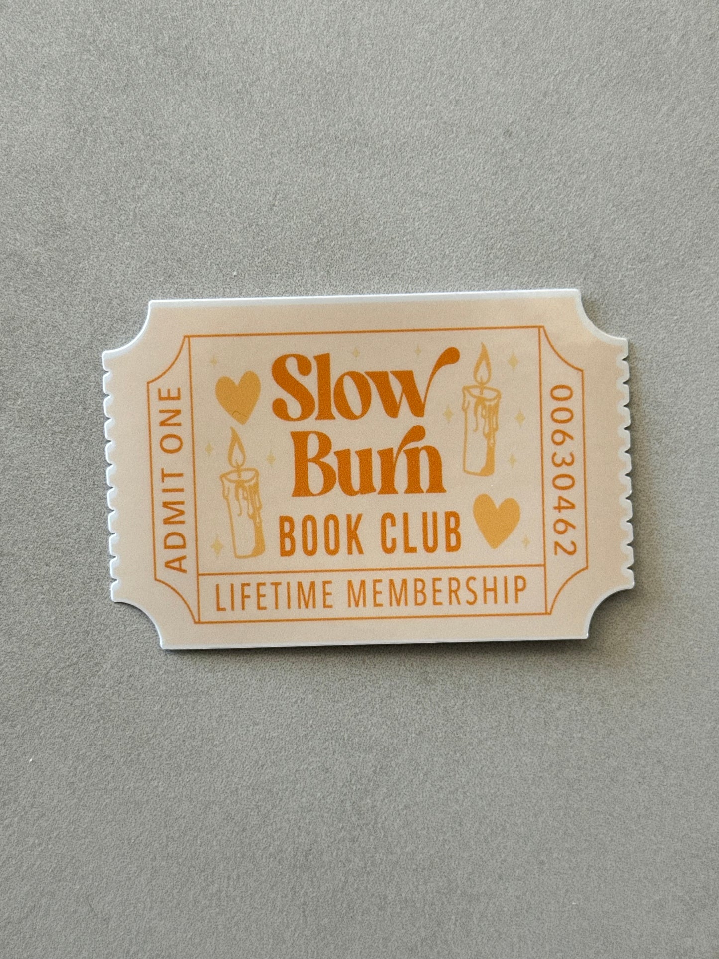 Slow Burn Book Club Ticket - Sticker