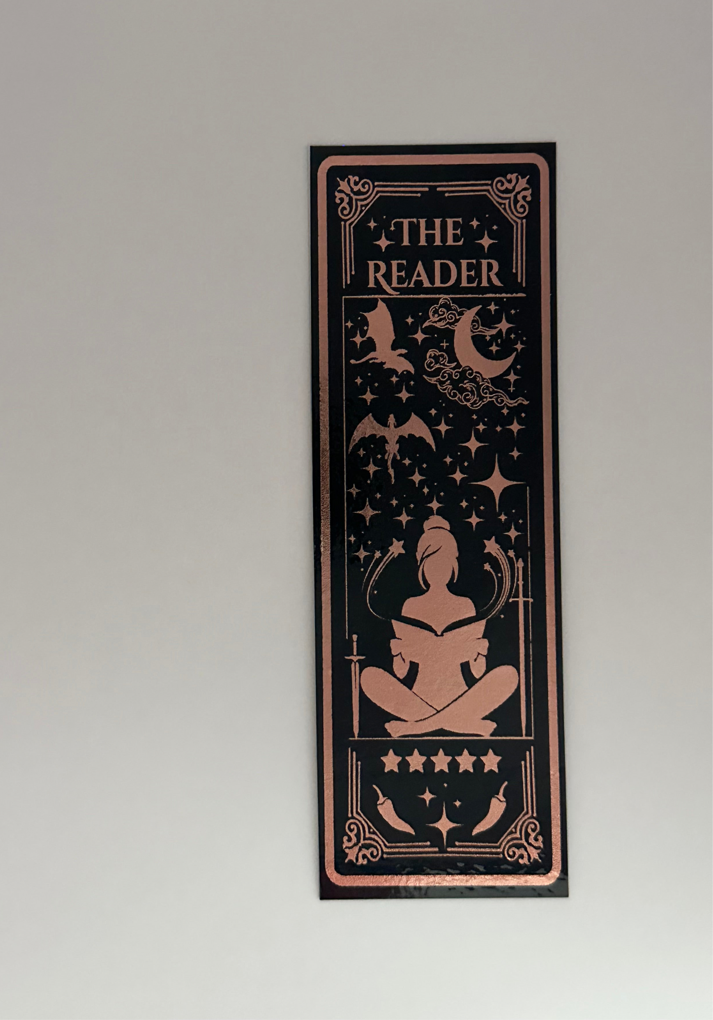 The Reader - Foil Bookmark - (Rose Gold)