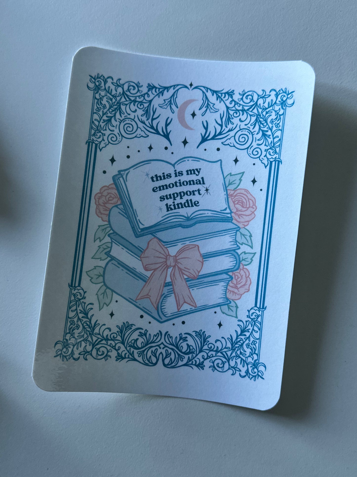 Emotional Support Kindle Bookstack - E-Reader Case Insert - Kindle Paper White 12th Gen 5” x 7”