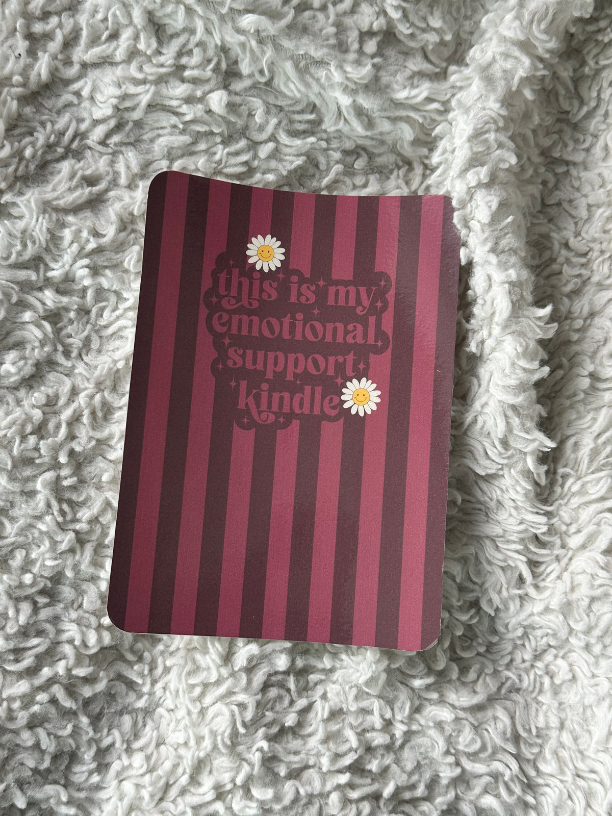 Emotional Support Kindle - Pink & Purple Stripes - E-Reader Case Insert - Kindle Paper White 12th Gen 5” x 7”