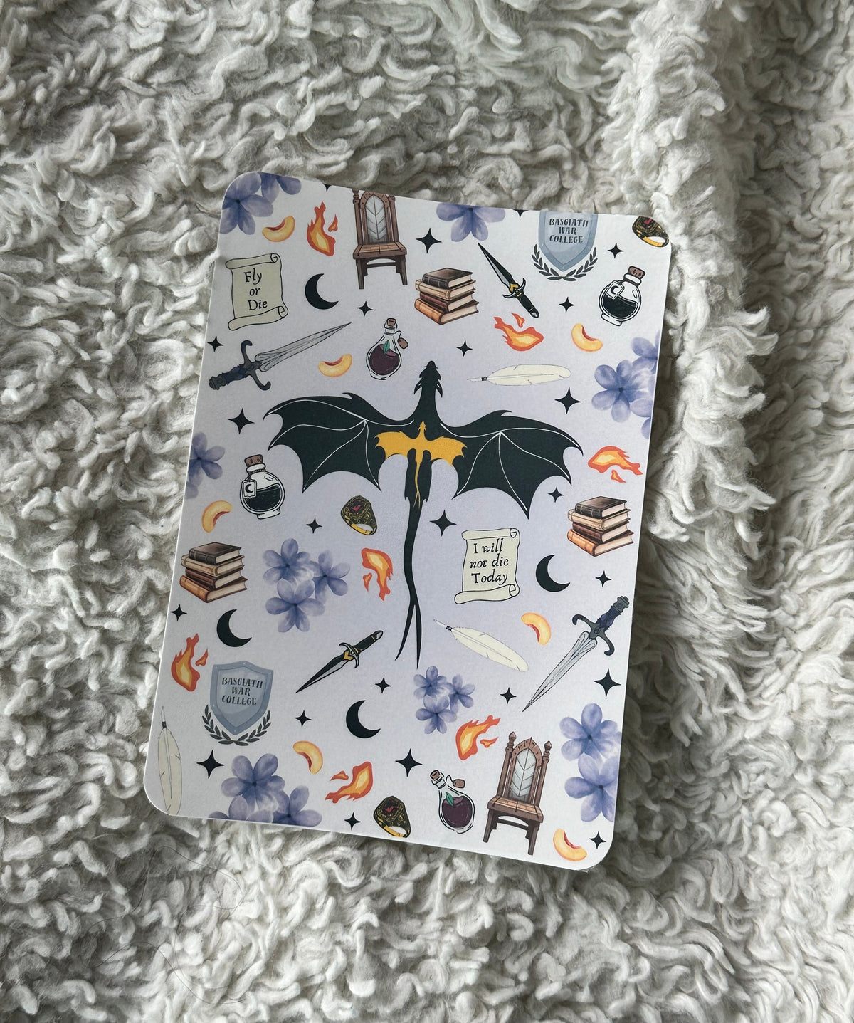 Fly Or Die - Violet - E-Reader Case Insert - Kindle Paper White 12th Gen 5” x 7”