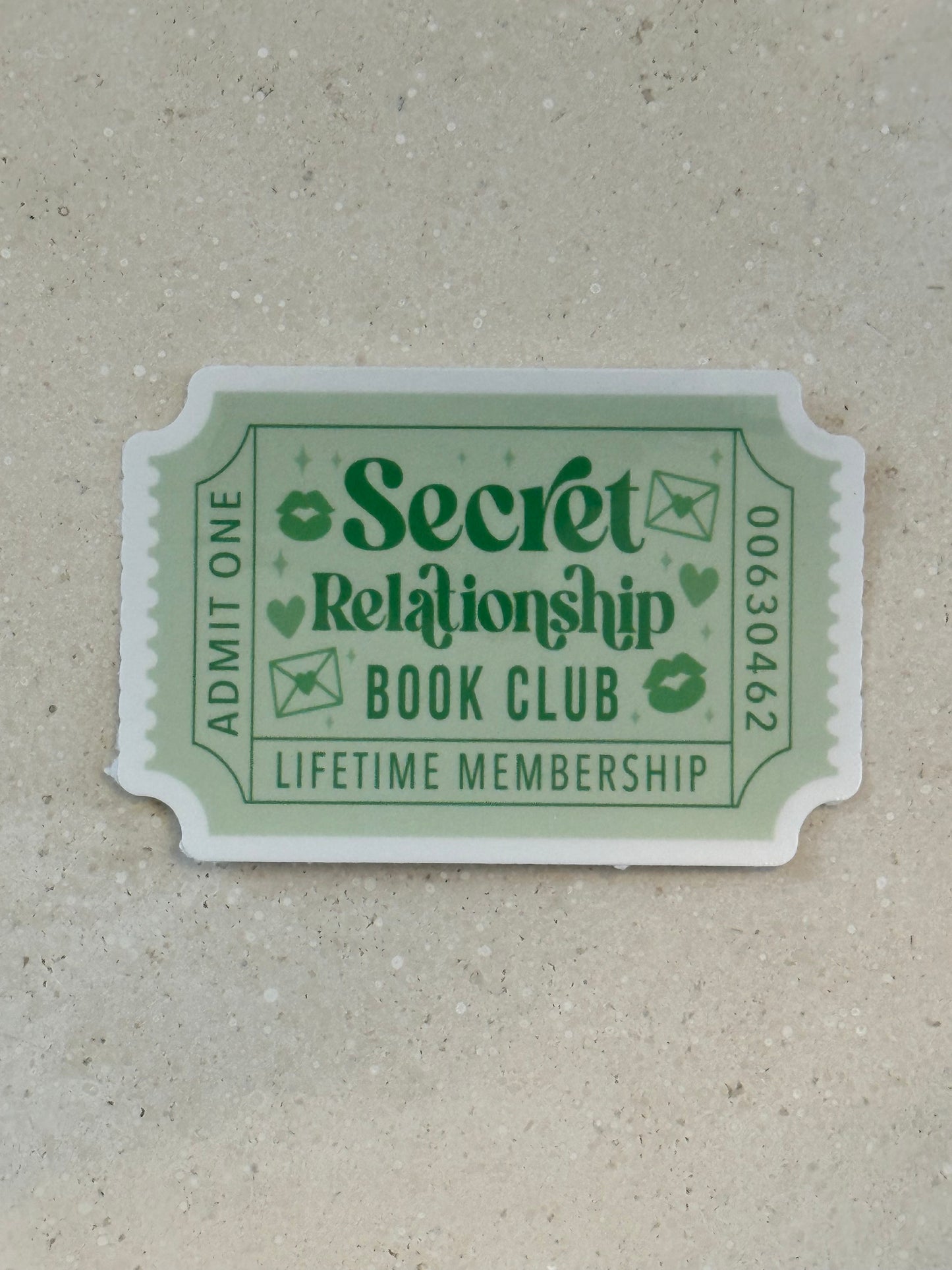 Secret Relationship Book Club Ticket - Sticker