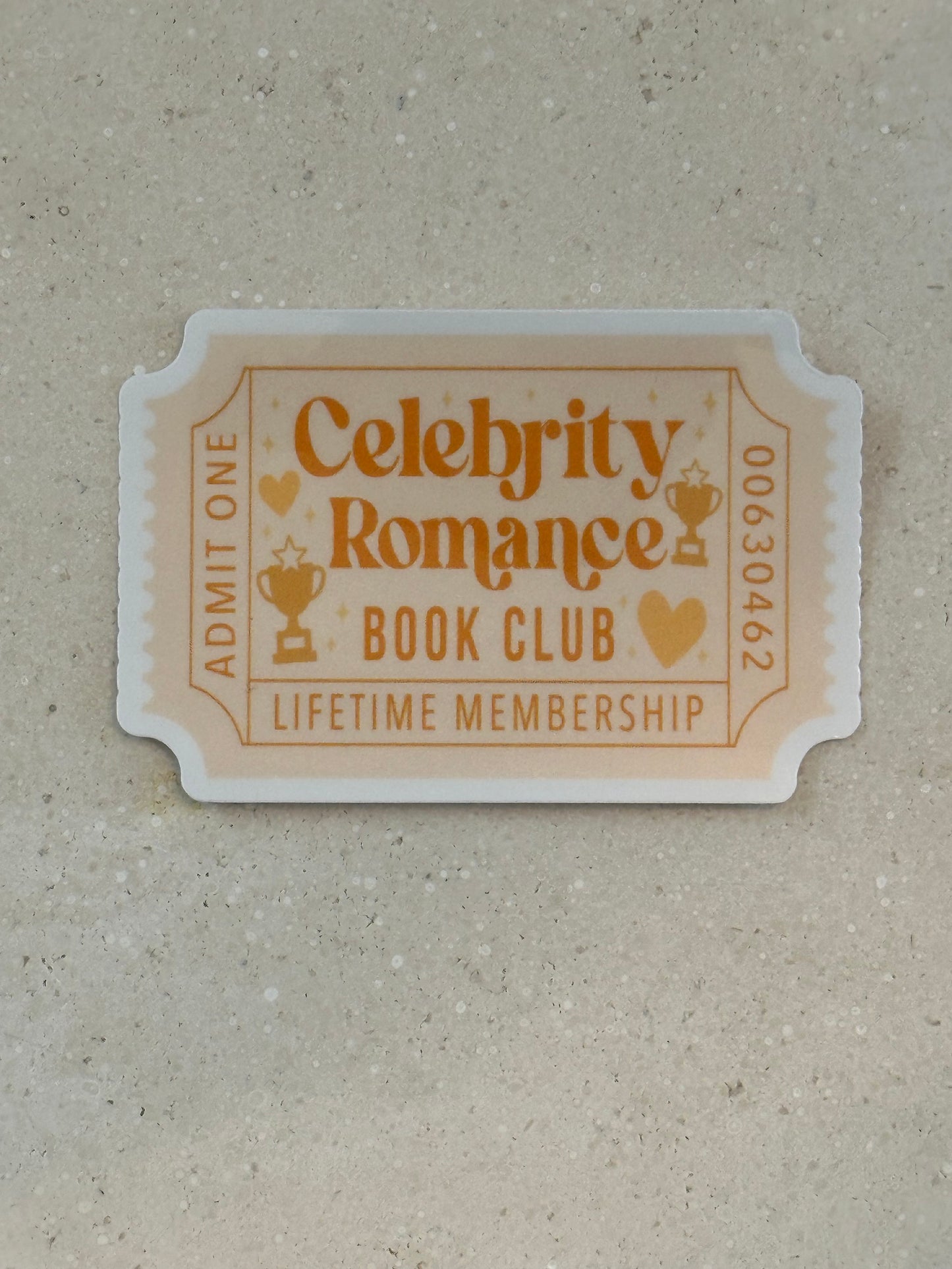 Celebrity Romance Book Club Ticket - Sticker