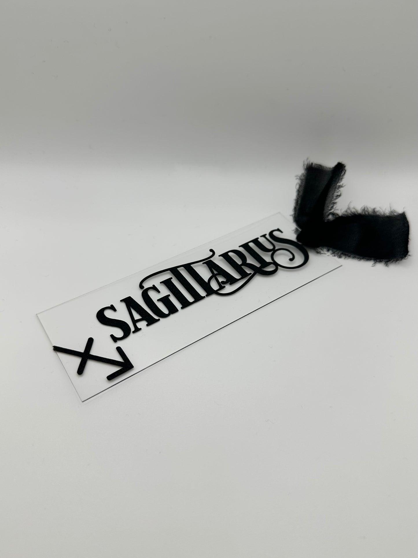 Zodiac - Sagittarius - Acrylic Bookmark (Black Glitter)