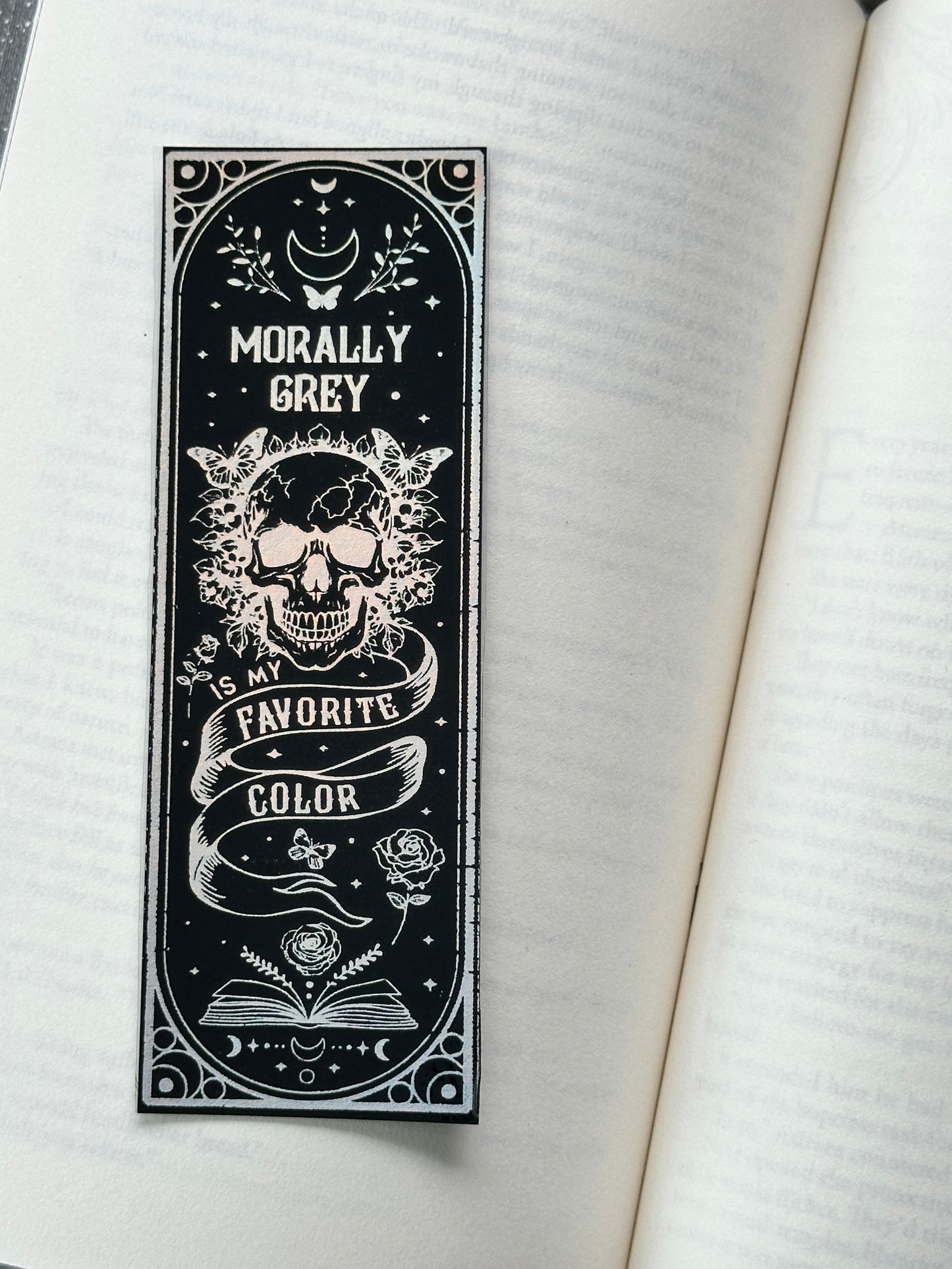 Morally Grey - Foil Bookmark - (Silver Holographic)