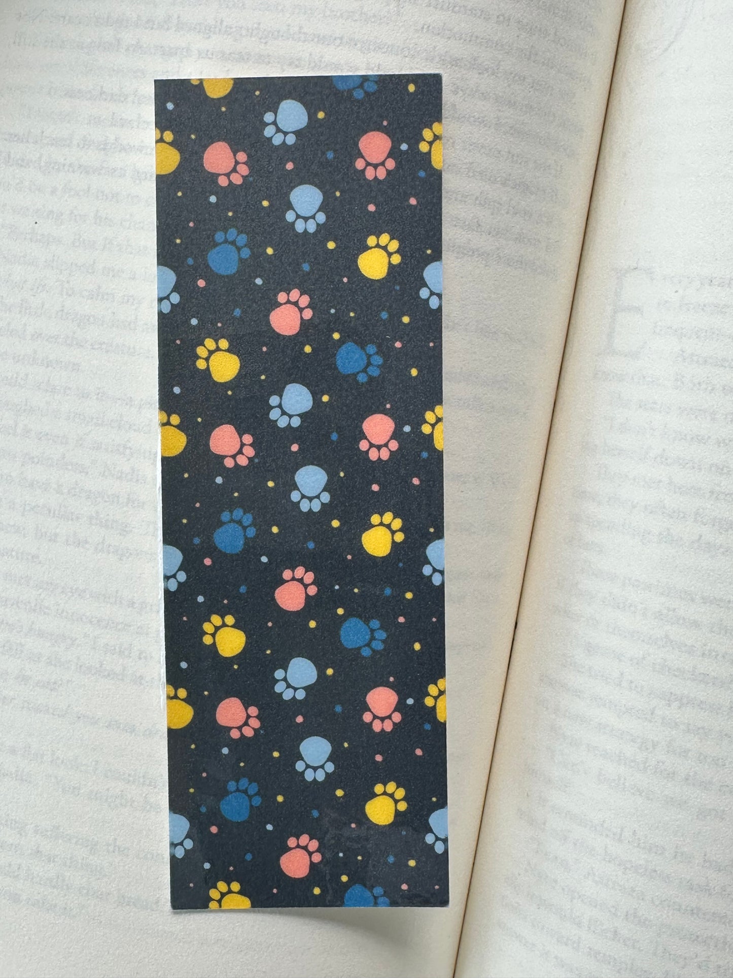 Colourful Paw Prints - Bookmark