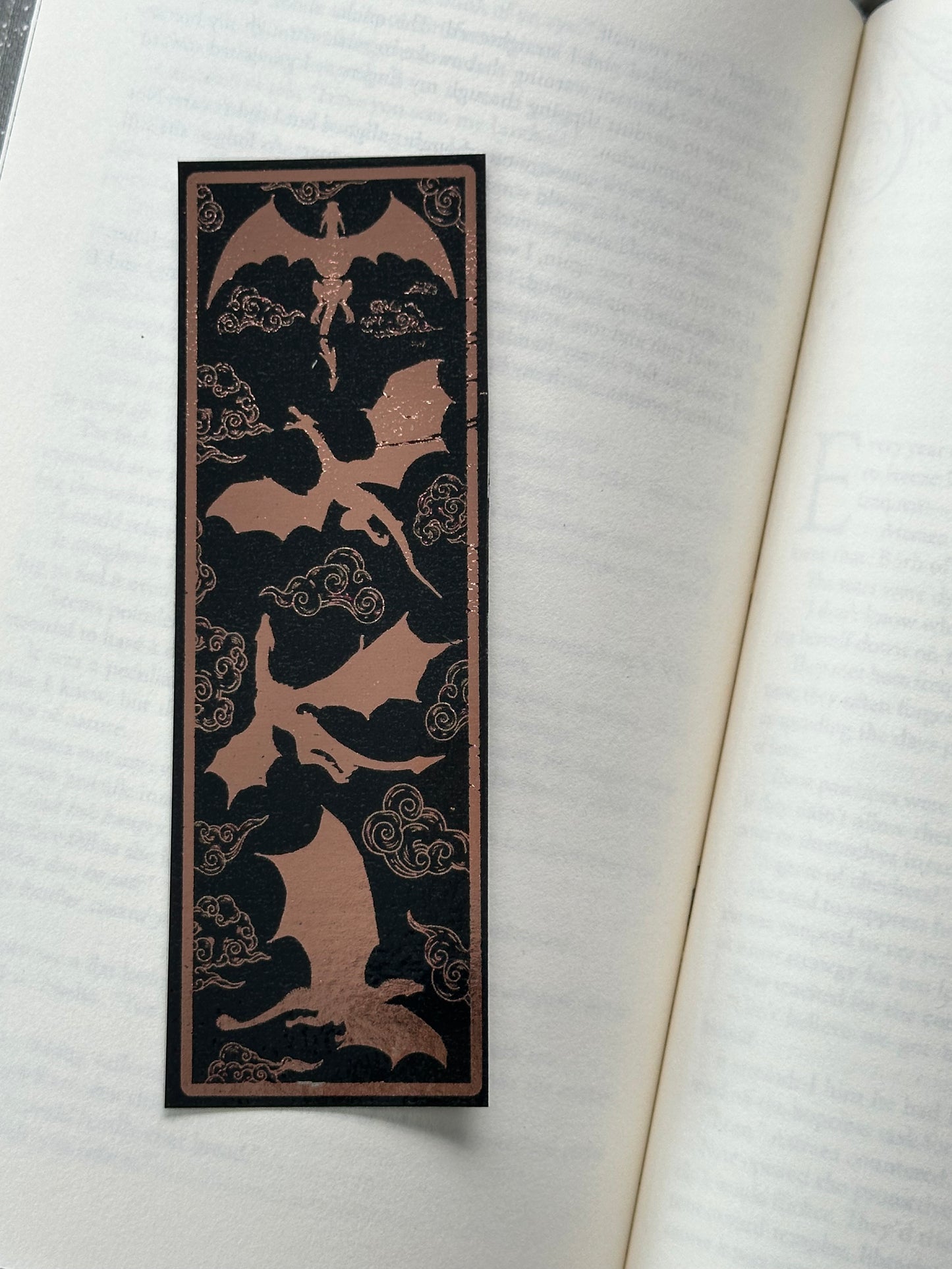 Dragons - Foil Bookmark - (Rose Gold)
