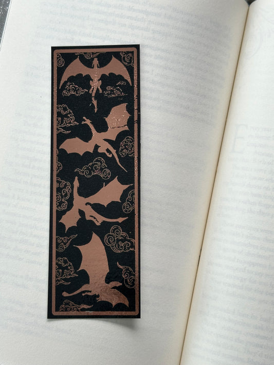 Dragons - Foil Bookmark - (Rose Gold)