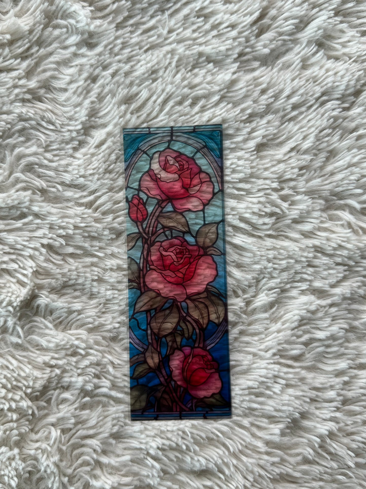 Stained Glass Style Rose - Bookmark (12)