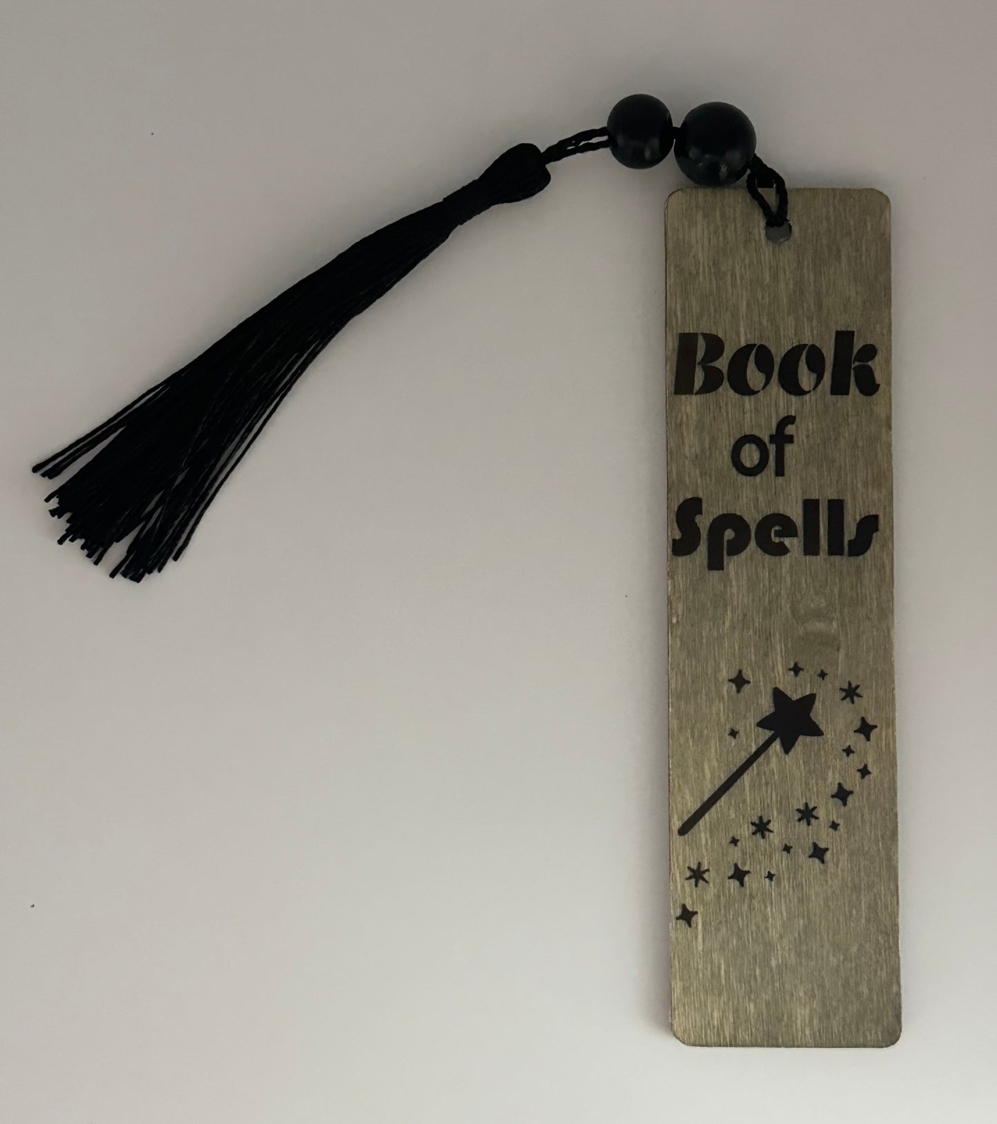 Book Of Spells - Wood Bookmark - (Weathered Grey)
