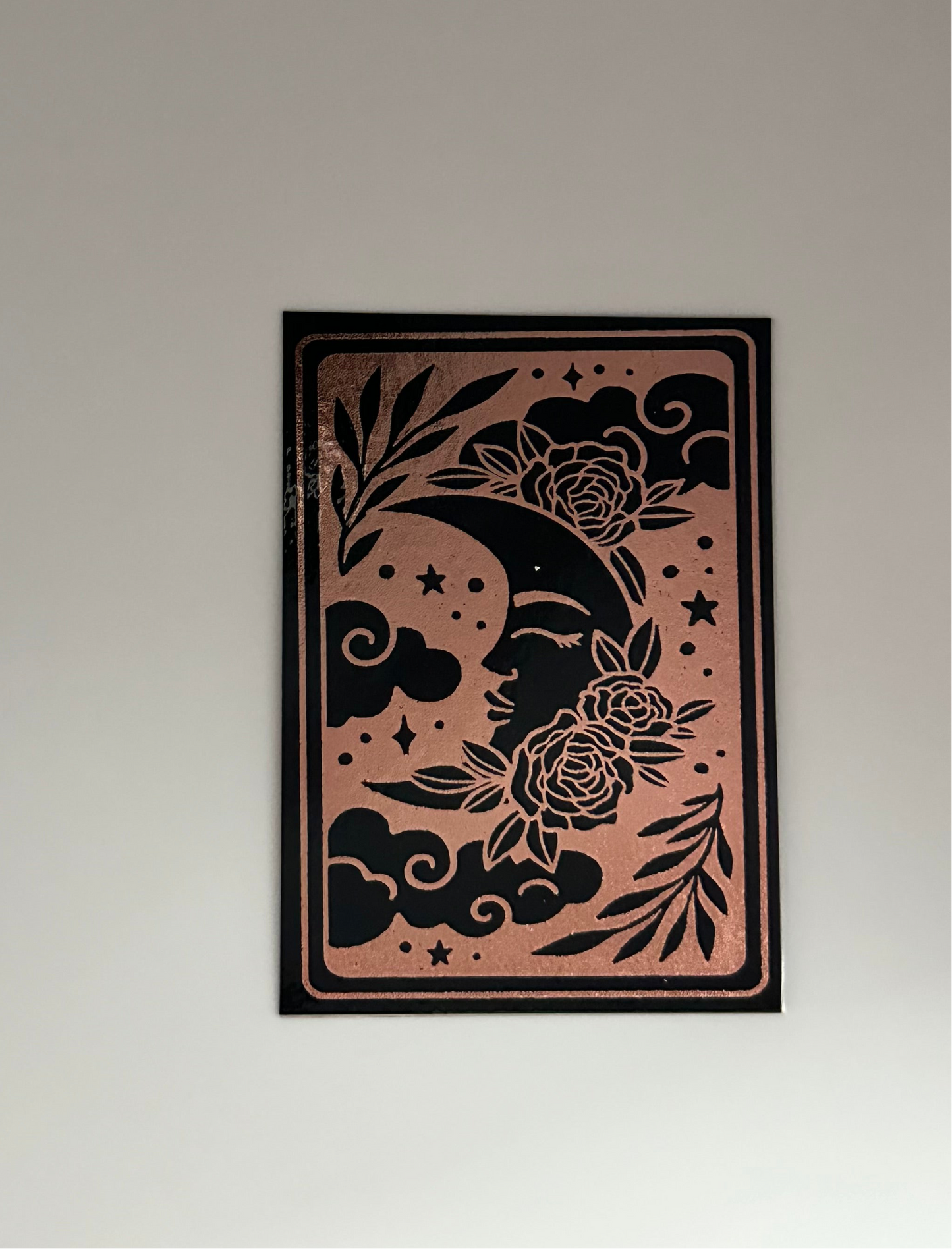 The Sleeping Moon Tarot Card - Foil Bookmark - (Rose Gold)