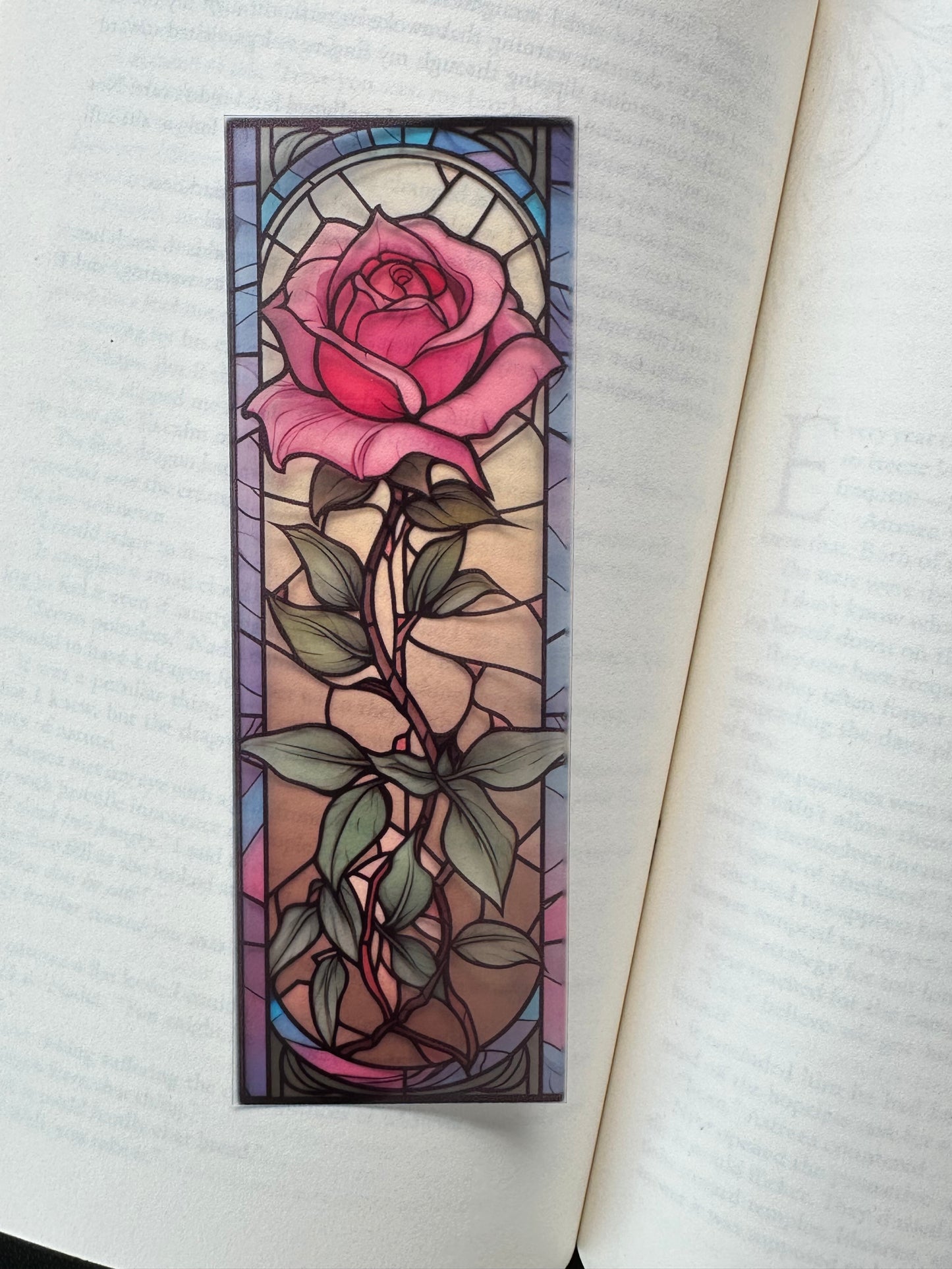 Stained Glass Style Rose - Bookmark (21)
