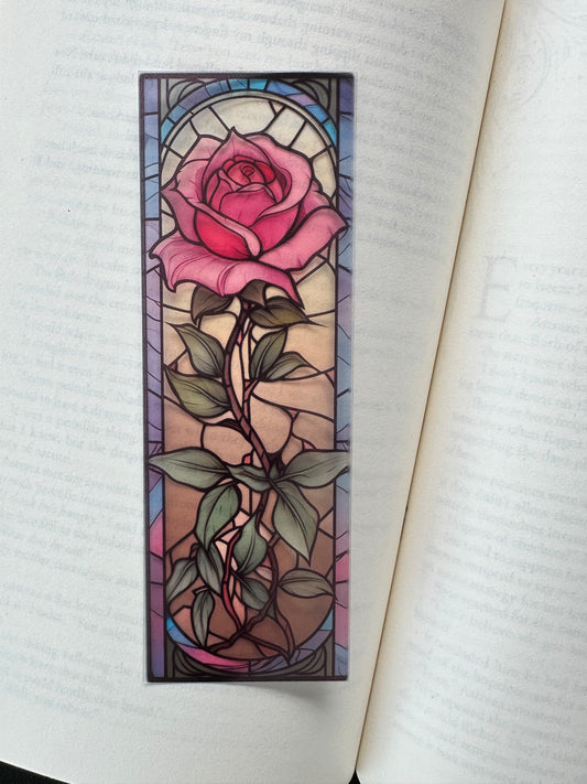 Stained Glass Style Rose - Bookmark (21)