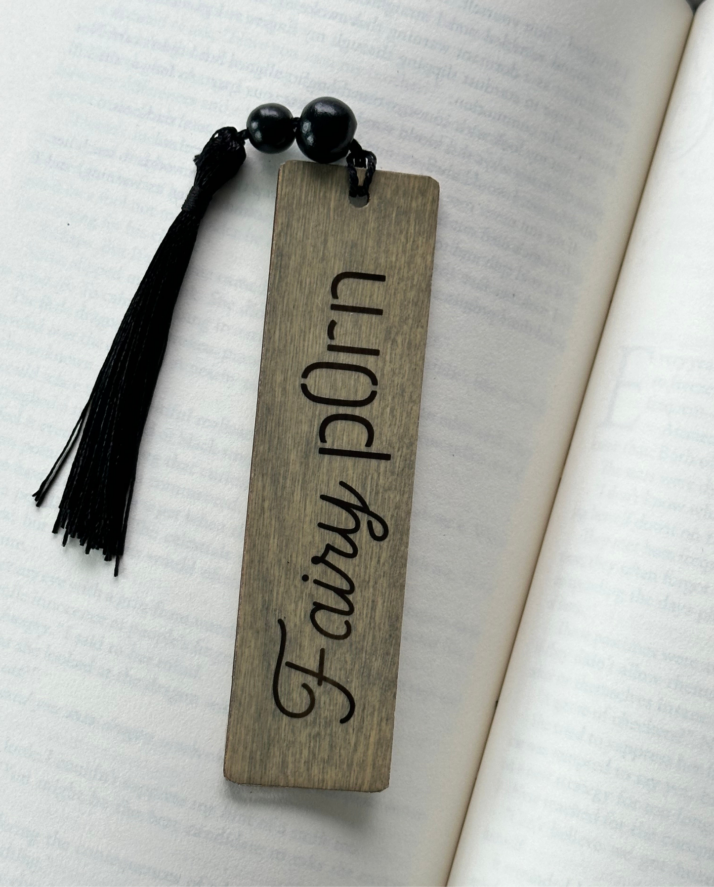Fairy P*rn - Wood Bookmark - (Weathered Grey)