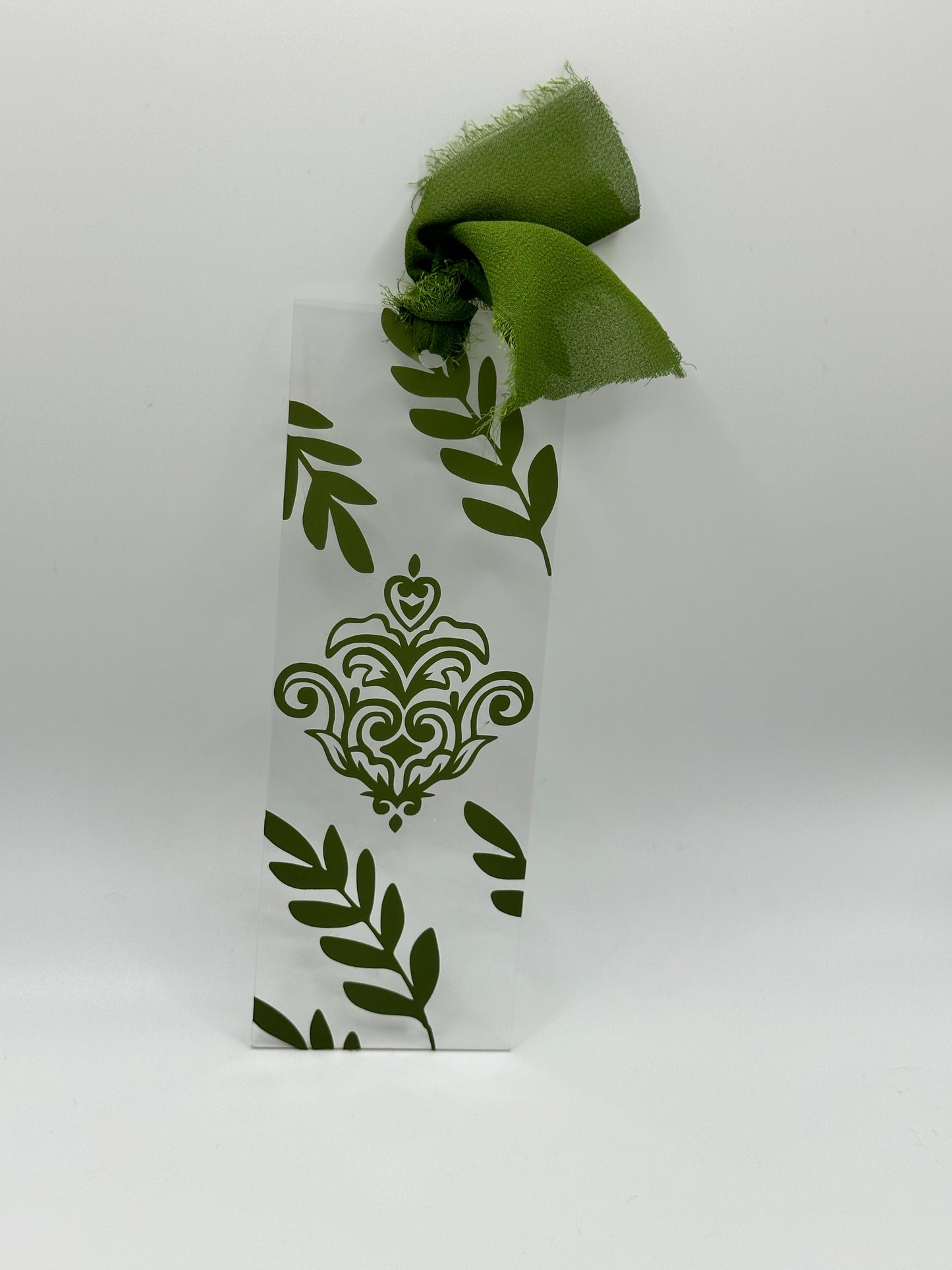Green Royal Crest & Plants- Acrylic Bookmark