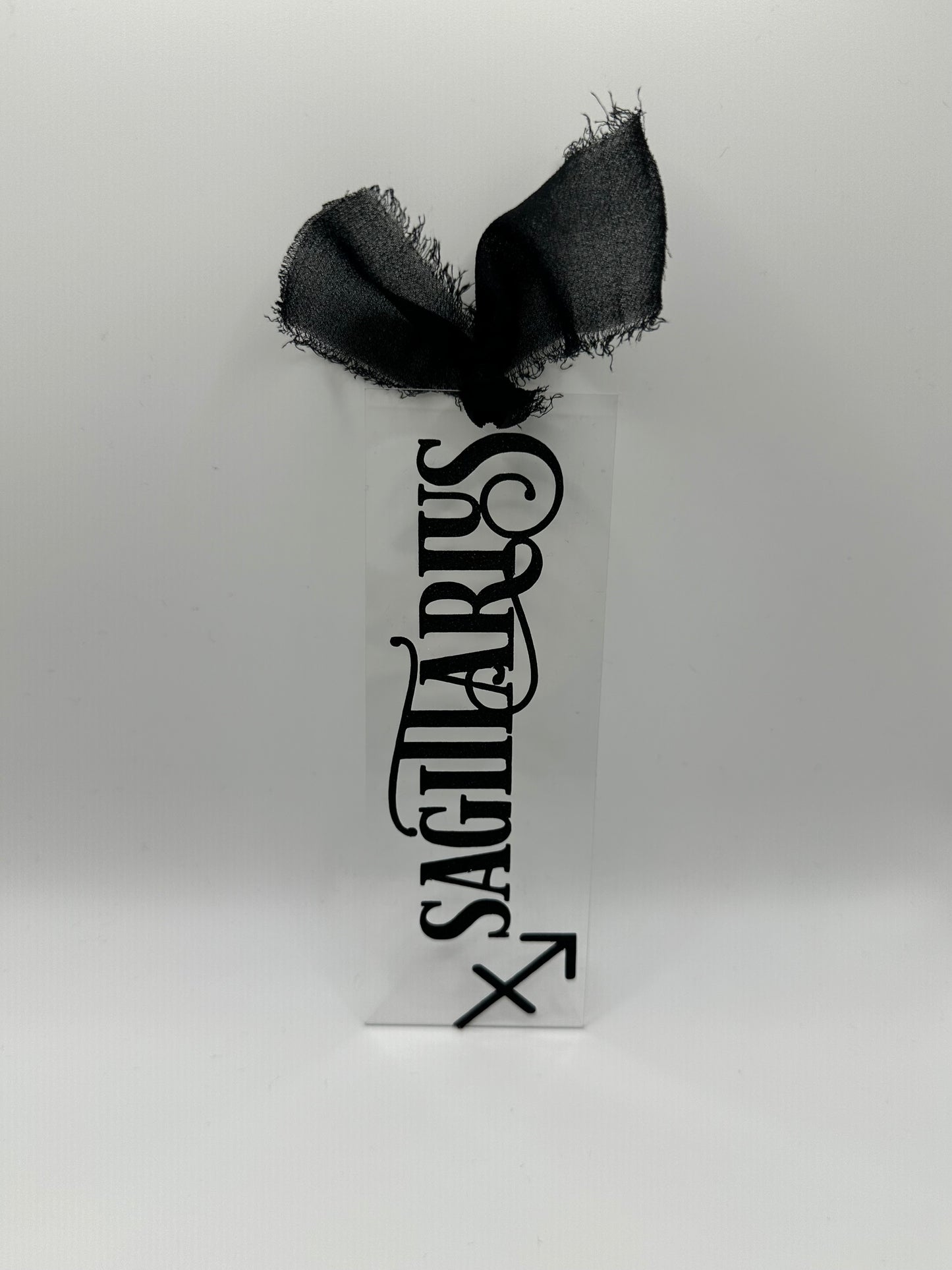 Zodiac - Sagittarius - Acrylic Bookmark (Black Glitter)