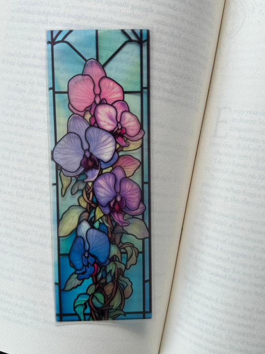 Stained Glass Style Flowers - Bookmark (15)