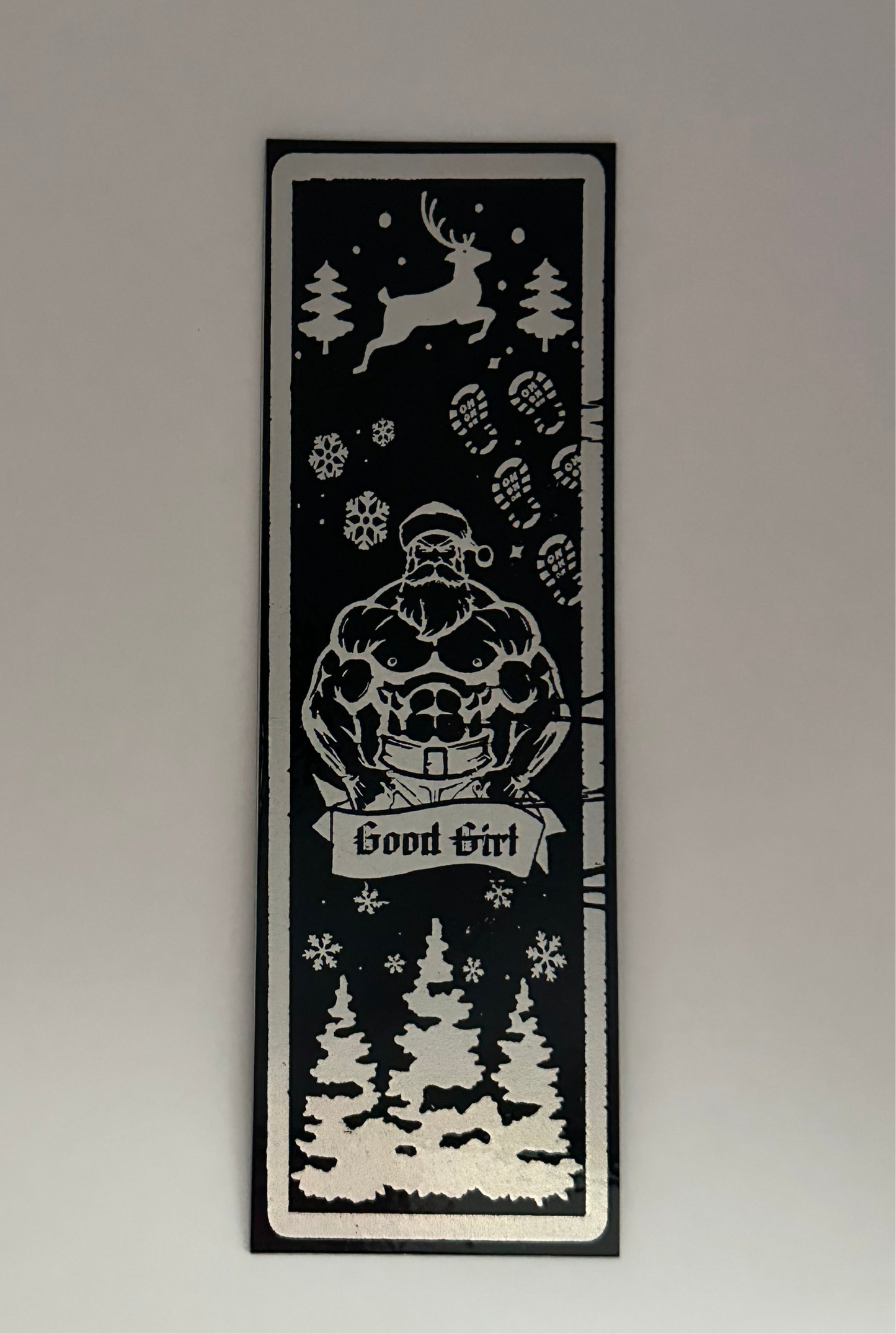 Santa Good Girl - Foil Bookmark - (Silver Holographic)