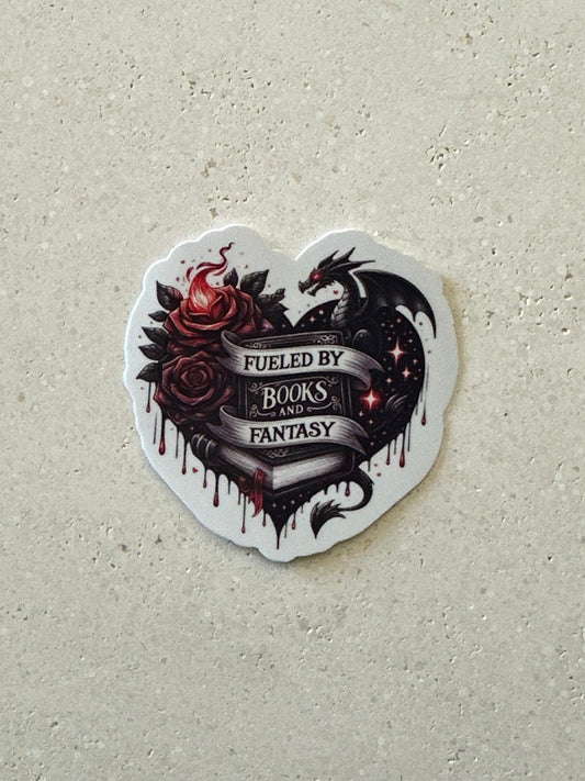 Fuelled By Books & Fantasy - Sticker