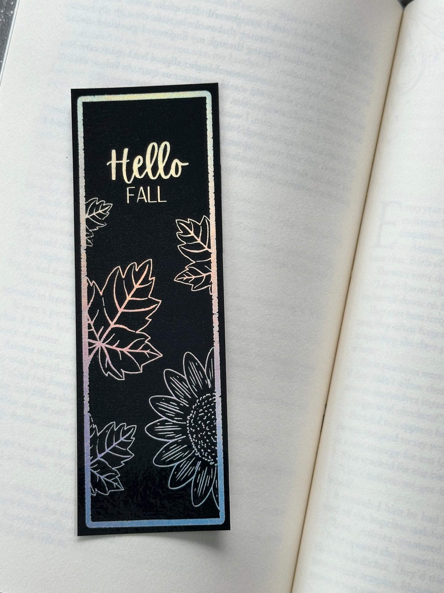 Hello Fall - Foil Bookmark - (Silver Holographic)