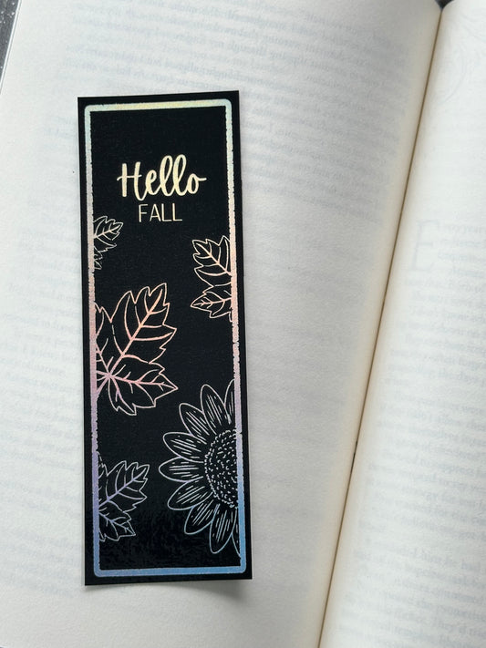 Hello Fall - Foil Bookmark - (Silver Holographic)