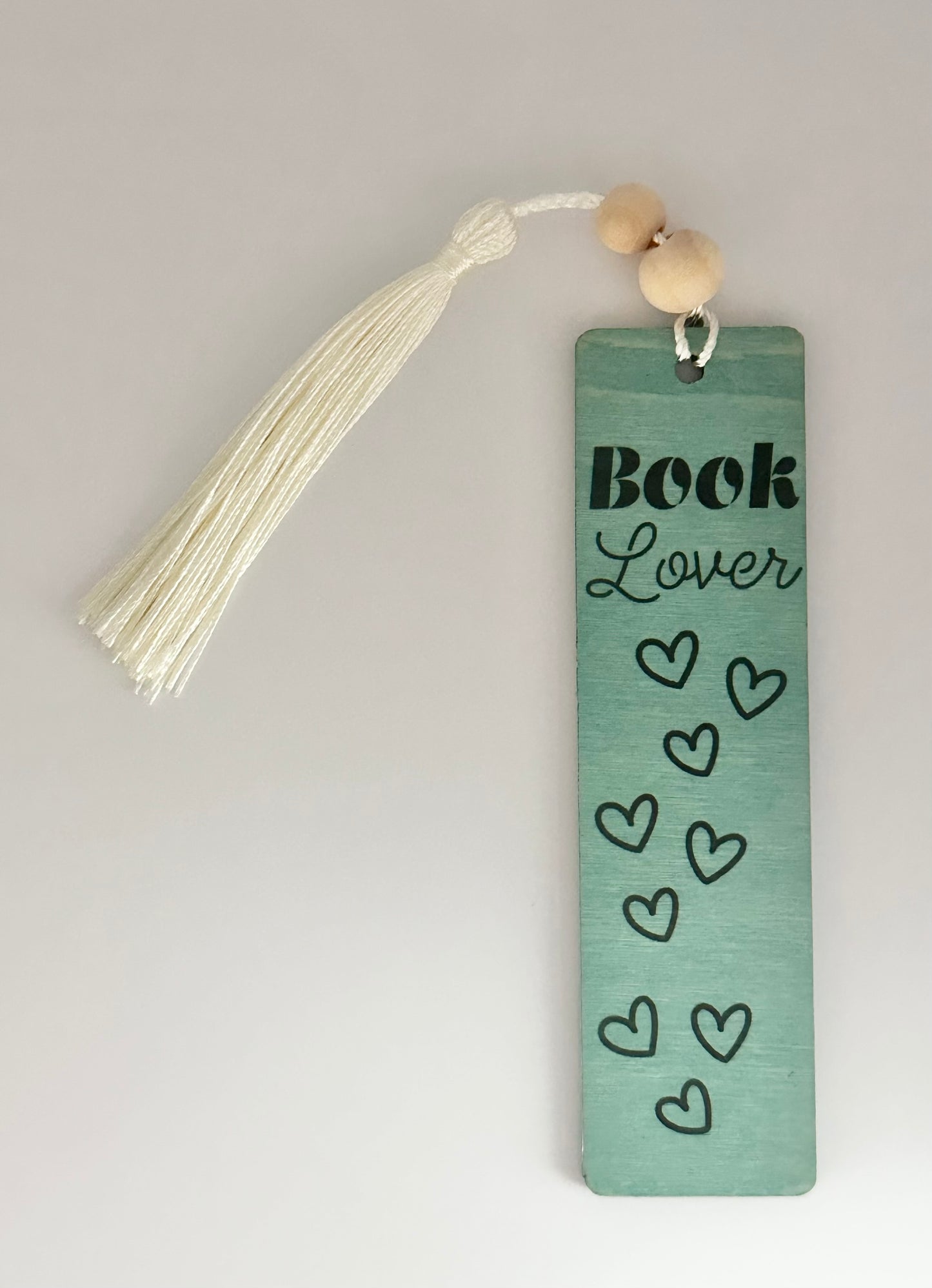Book Lover - Wood Bookmark - (Antique Aqua)