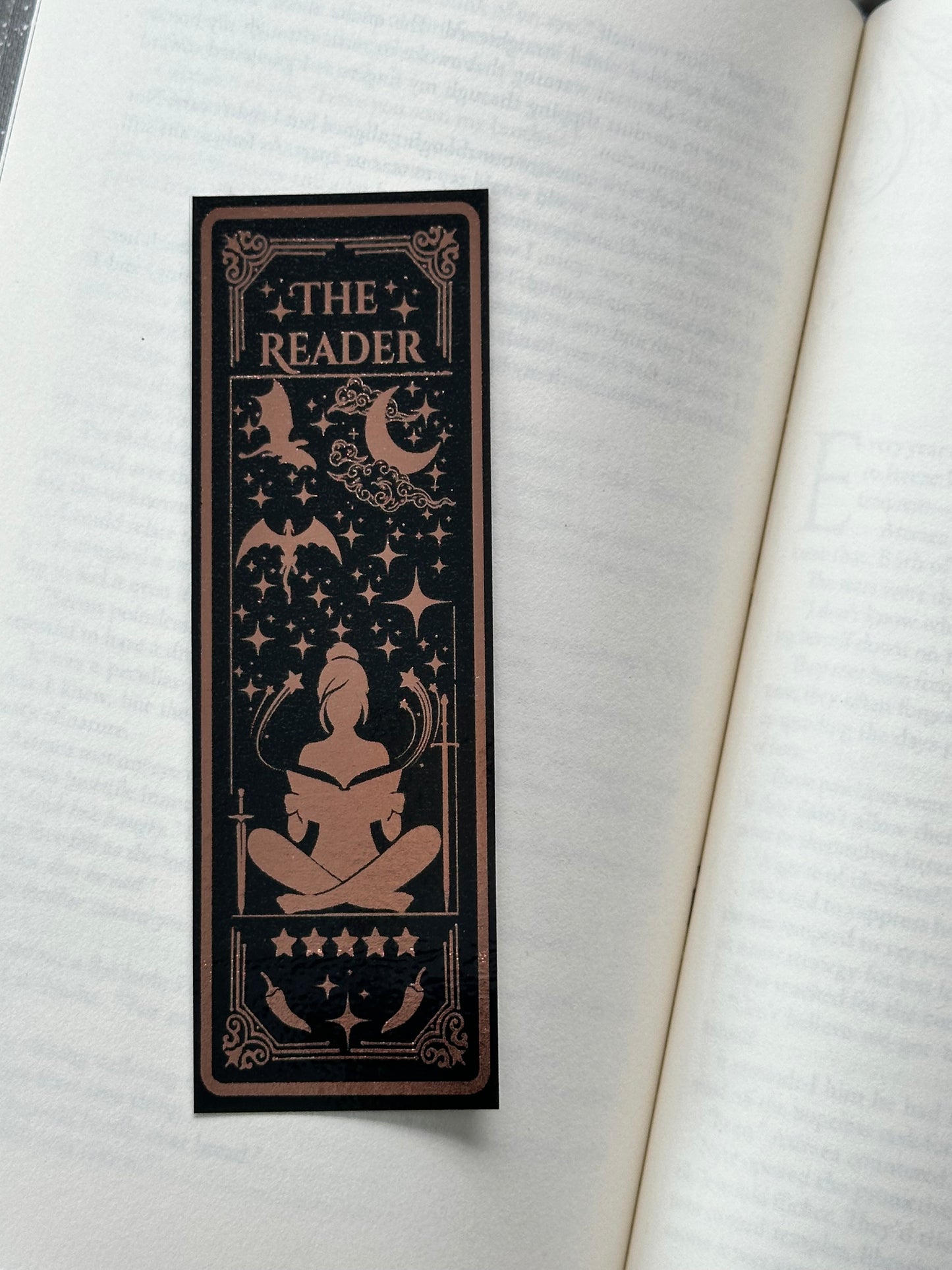 The Reader - Foil Bookmark - (Rose Gold)