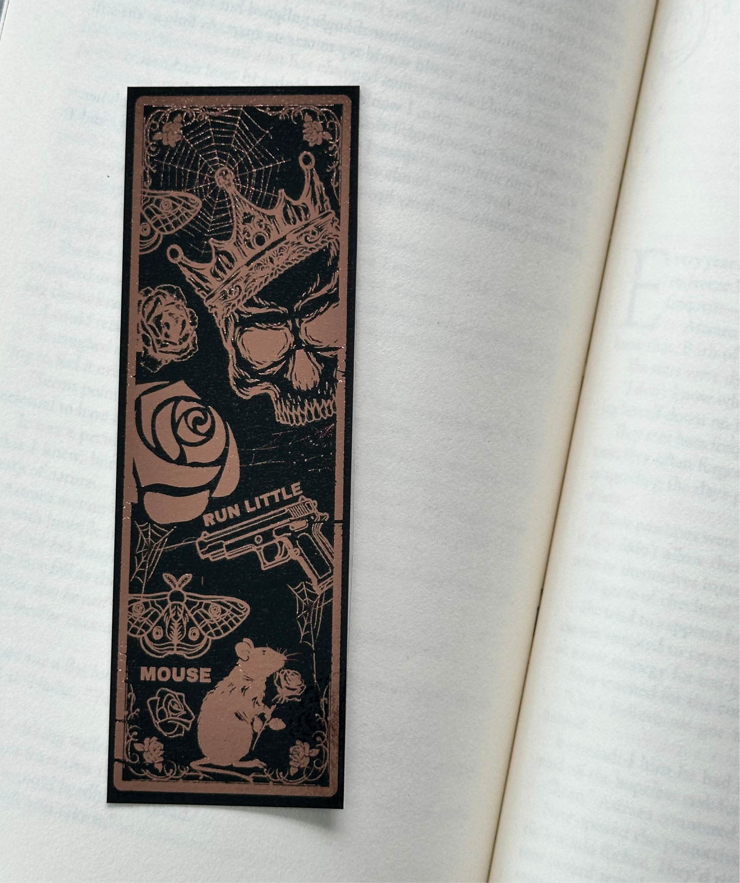 Run Little Mouse - Foil Bookmark - (Rose Gold)