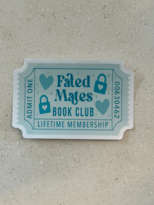 Fated Mates Book Club Trope Ticket - Sticker