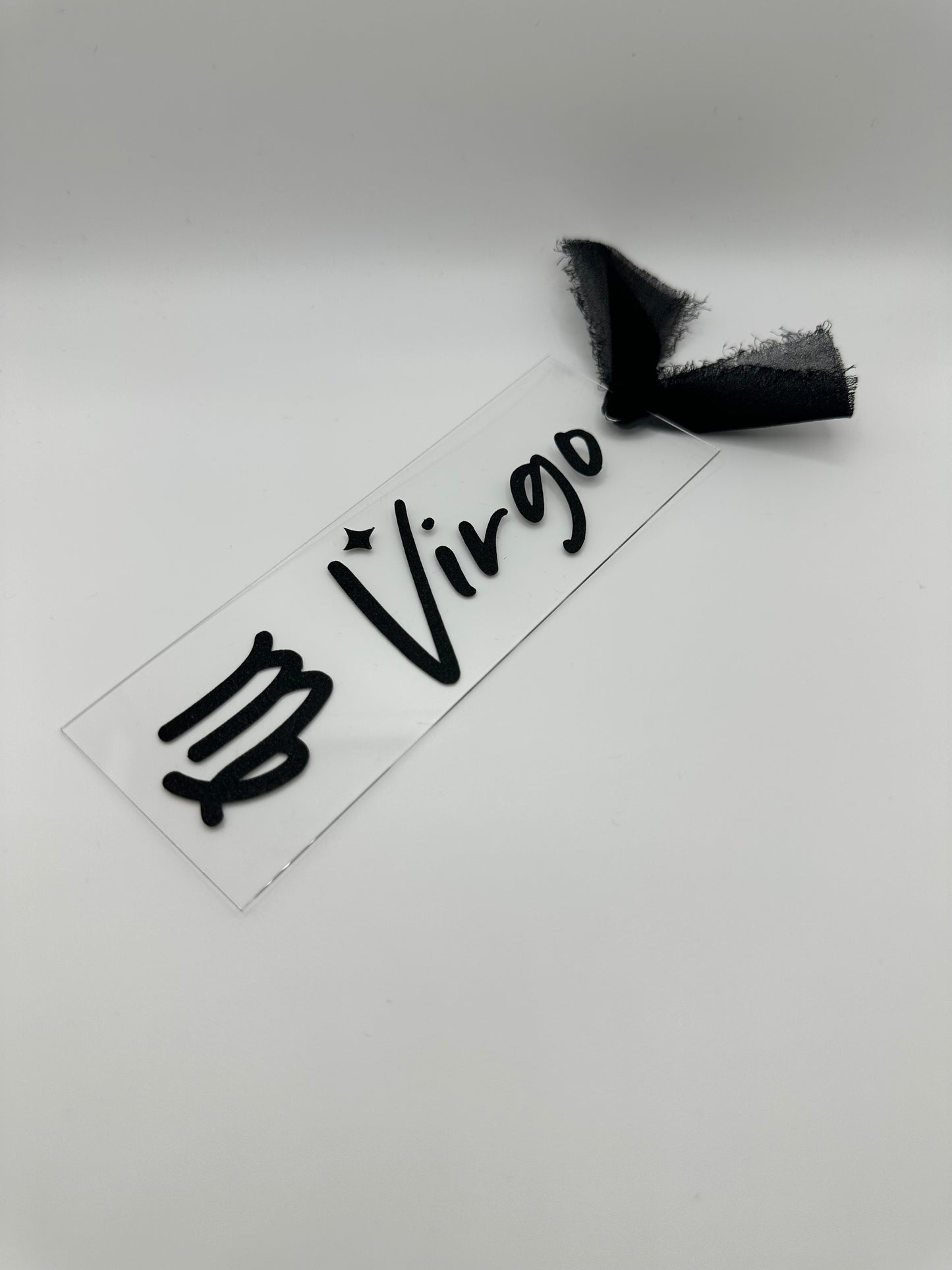Zodiac - Virgo - Acrylic Bookmark (Black Glitter)
