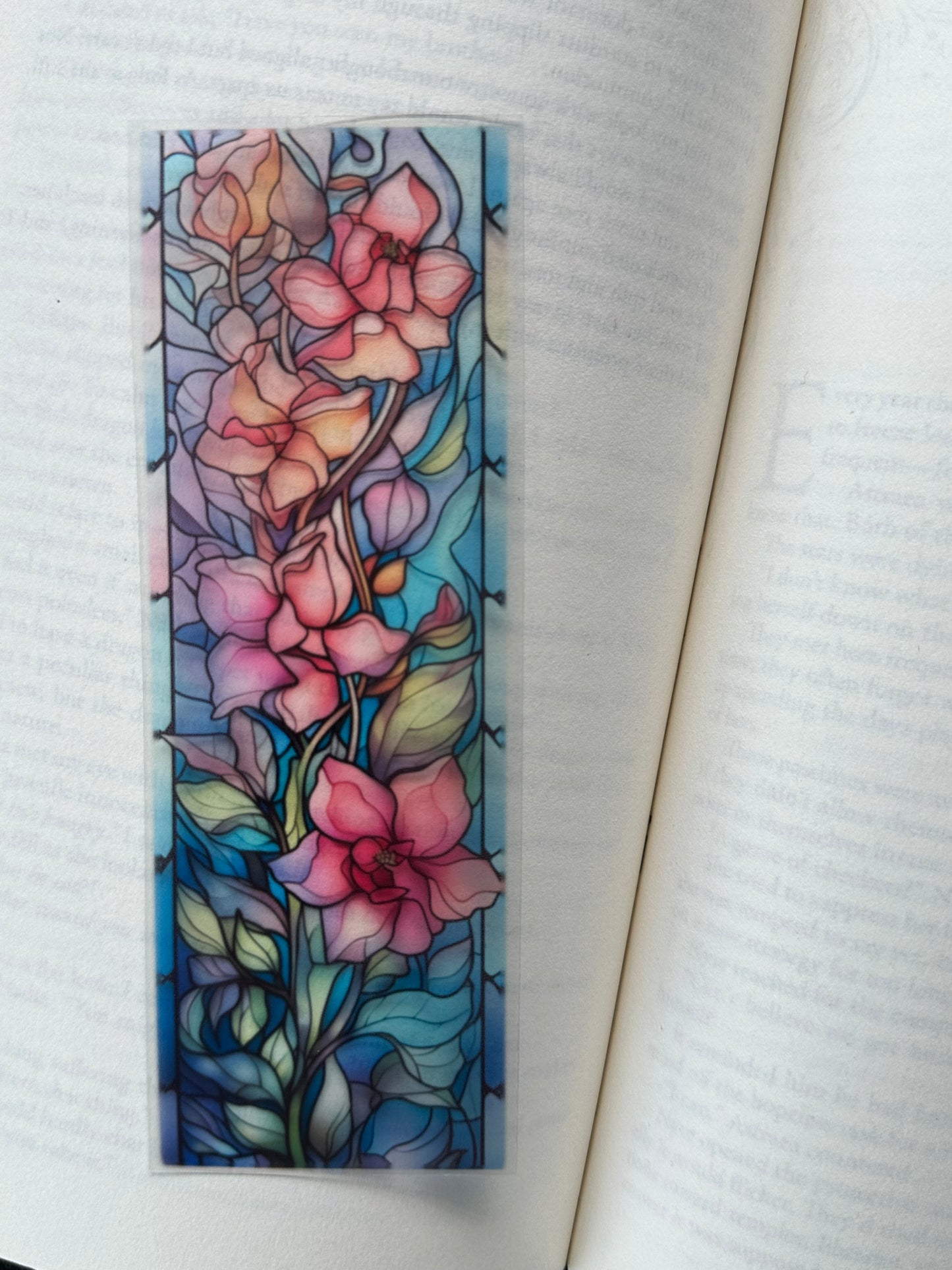 Stained Glass Style Flowers - Bookmark (18)