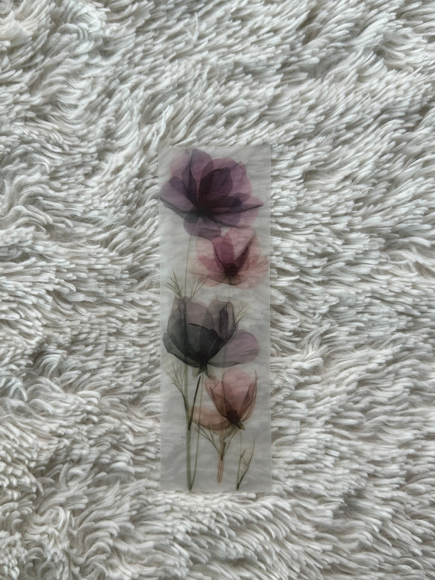 Water Colour Flowers - Vellum Paper Bookmark (4)
