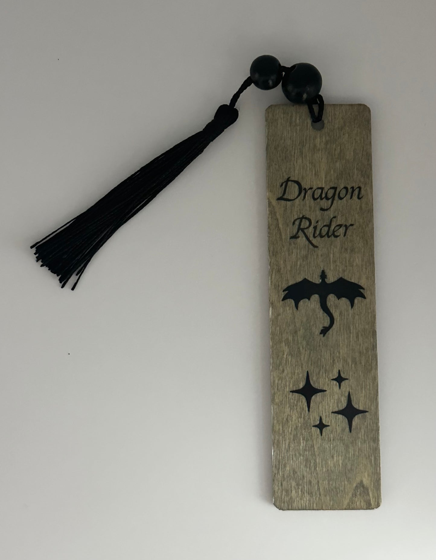 Dragon Rider - Wood Bookmark - (Weathered Grey)
