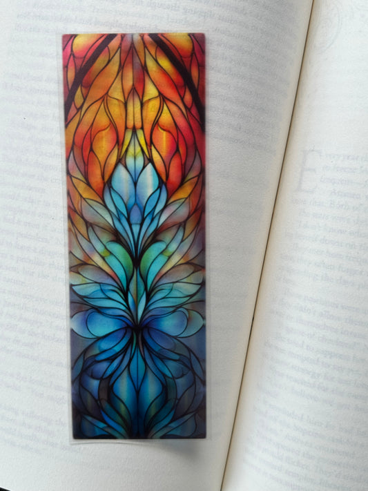 Stained Glass Style Flowers - Bookmark (20)