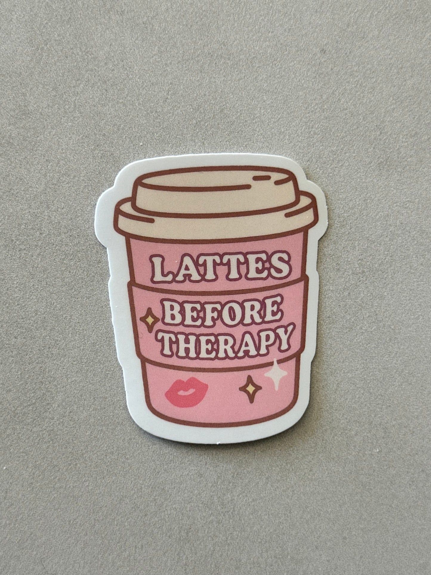 Lattes Before Therapy - Sticker